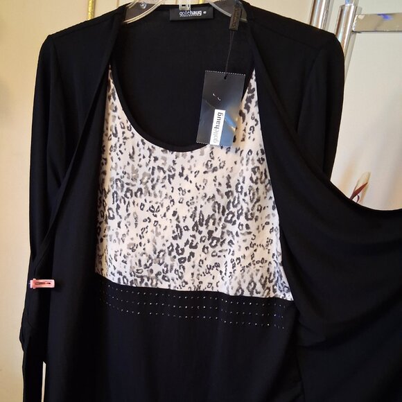 NWT gollehaug collection Women's Black Blouse Long Sleeve Top Size 12 - Picture 10 of 11